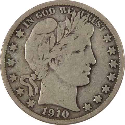 1910 S Barber Half Dollar VG/F Very Good Fine 90% Silver 50c SKU:I8509 Cover