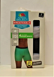 Fruit of the Loom Men's 4pk Breathable MicroMesh Boxer Briefs SMALL Black & Gray - Picture 1 of 5