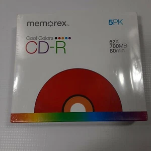 Memorex Cool Colors CD-R 52X 700MB 80 min (paquete de 5) - sellado - Imagen 1 de 4
