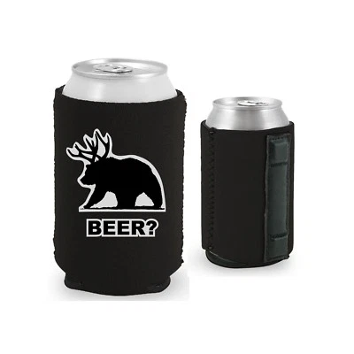 COOLIE JUNCTION Beer Bear Magnetic Can Coolie, Neoprene Collapsible