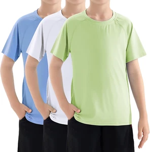 Kids Swim Shirt Short Sleeve Rash Guard 3 Pack 5-18Y - Picture 1 of 12