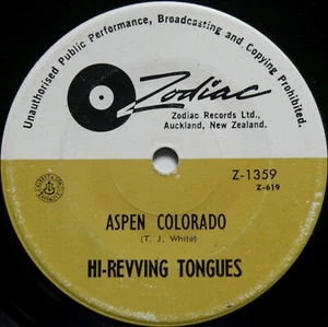 1968 KIWI THE HI-REVVING TONGUES *ASPEN COLORADO* NZ PSYCH ZODIAC 7"45, VG+/EX- - Picture 1 of 6