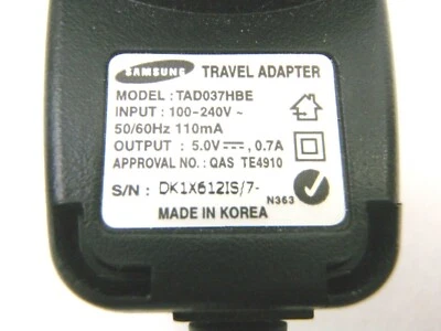 SAMSUNG TAD037HBE 5.0V 0.7A AU GENUINE AC POWER ADAPTER SUPPLY - Image 1 of 4