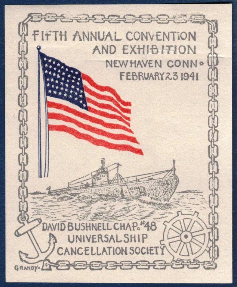 Ship Society Label for 1941 Convention (USCS) ~ New Haven, CT ~ FREE Shipping! - Image 1 of 1