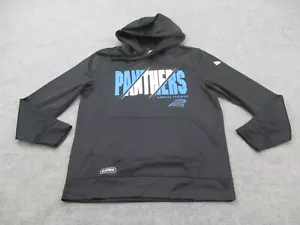 Carolina Panthers Hoodie Mens Large Black Blue Pullover NFL Football New Era - Picture 1 of 11