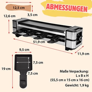 Raclette für 4 Personen "Ursli" Grill Tischgrill Pfännchen - Bild 1 von 7