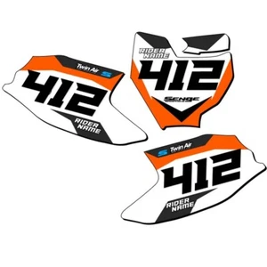 SX-E3 SG63 Custom MX Number Plates Senge Graphics Kit Compatible with KTM - Foto 1 di 4