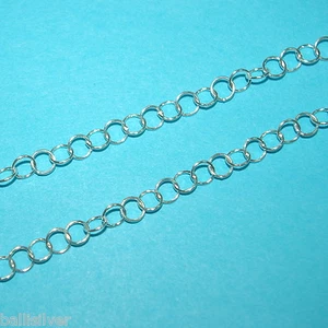 Cadena ROLO REDONDA 5 mm de plata esterlina 925 de plata esterlina 925 continua a granel por pie - Imagen 1 de 7
