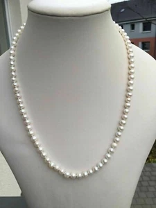 50 cm 925 Silbe Süßwasser Perlen Schmuck Perlenkette Halskette Kette Collier zgt - Bild 1 von 1