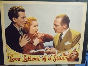 Lobby Card 1936 LOVE LETTERS OF A STAR Polly Rowles killer knife blackmail best