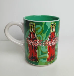 Vintage 1998 Coca Cola 16oz Mug Red Green White Graffiti Design - Picture 1 of 10