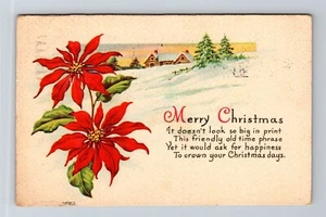 Frohe Weihnachten - Vintage Postkarte mit Weihnachtsstern Blume um 1927 Postkarte - Bild 1 von 2