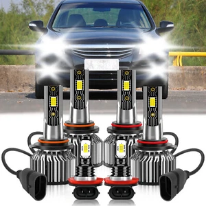 For Honda Accord 2006-2012 LED Headlight Kit High Low Beam Fog Light Bulb 6500K - Foto 1 di 11