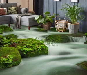 3D Moss Stone SKE3465 Floor WallPaper Print Decal Epoxy Floor Deco Kay - Picture 1 of 6