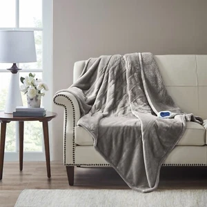 Beautyrest Plush Oversized Electric Heated Throw Blanket 60"x70" 3 Heating Level - Picture 1 of 51