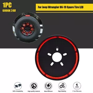 Fit For Jeep Wrangler 86-19 Spare Tire LED Third Brake Light Lamp Ring - Foto 1 di 9