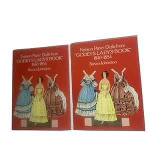 2 modische Papierpuppen aus Godeys Damenbuch Susan Johnston neu ungeschnitten 1977 - Bild 1 von 8
