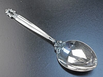 Georg Jensen Sterling Acorn 9 дюймов овощная ложка слезоточивая чаша - Изображение 1 из 2