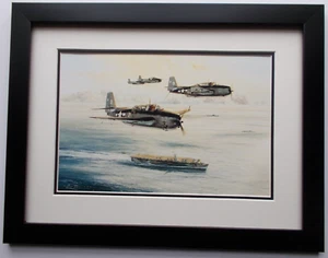 AIRCRAFT PRINT FRAMED - LOW HOLDING BY ROBERT TAYLOR - Picture 1 of 2