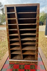 ANTIQUE PRINTERS Cabinet EQUIPMENT LETTER Spacer BLOCKS PRESS Wood - Picture 1 of 14
