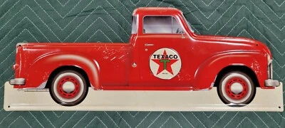 Letrero troquelado de camión Texaco Motor Oil rojo estaño metal nuevo 22 pulgadas de longitud 8,5 W #PW Foto 1 de 4
