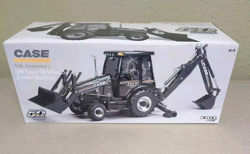 ERTL Case 580 Super M Series 2 Loader Backhoe Black 50th Anniversary 1/16 NIB - Image 1 of 4