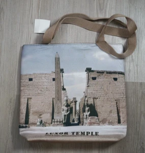 Vintage Luxor Temple Tote Bag Nile Theben Graphics Egypt Made - Bild 1 von 4
