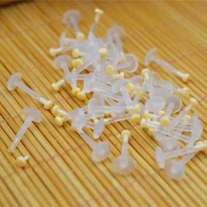 50 Stck. UV Flexibler Halter Flache Lippe Labret Bar Push In Body Piercing Schmuck 16G - Bild 1 von 8
