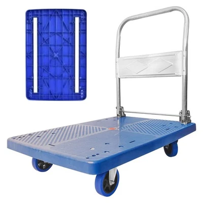 300kg Foldable Warehouse Platform Trolley Truck Dolly Platform Cart Swivel Wheel - image 1 of 4