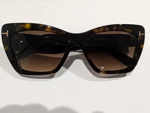 NEU Tom Ford Wyatt Sonnenbrille TF871 52F Dark Havana Cat Eye 56 mm brauner Farbverlauf - Bild 1 von 4