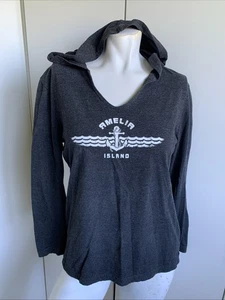 Amelia Island Mujer Talla Pequeña Carbón Manga Larga Con Capucha Camiseta Pullover - Imagen 1 de 5