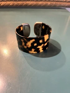Vintage Antique Sterling Silver Faux Tortoise Shell Bracelet - Picture 1 of 5