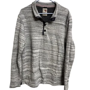 Hellgrauer Relwen Herrenpullover mit Schleife hinten Stehkragen 1/4-Knopf Größe L gebraucht, in einwandfreiem Zustand - Bild 1 von 2