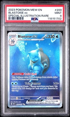 PSA 9 Pokemon 2023 Blastoise ex 200/165 Full Art SIR Scarlet & Violet 151 - Image 1 of 2