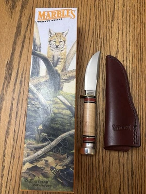 Cuchillo de arce rizado Marble’s Fieldcraft Gladstone MI EE. UU. Nuevo de Lote Antiguo Foto 1 de 4