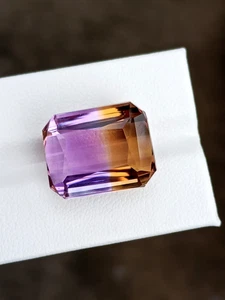 Piedras preciosas sueltas 24,66 ct púrpura amarillo natural ametrino corte octágono - Imagen 1 de 3