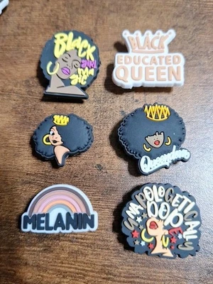 Juego de 6 dijes afroamericanos mágicos de niña negra compatibles con cocodrilos  Foto 1 de 2