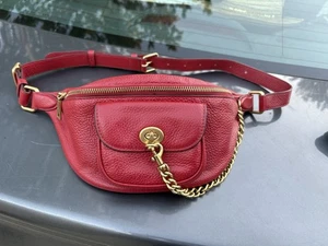 Bolso Cinturón Coach X Jennifer Lopez Riñonera Cuero Rojo Cadena Dorada Bolso Dije Etiqueta - Imagen 1 de 15