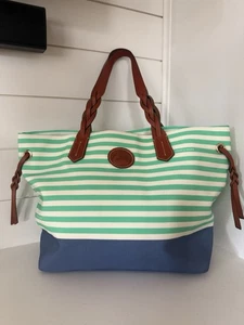 Dooney & Bourke Tasche gestreift Canvas mit Lederakzenten - Bild 1 von 11