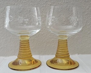 Weinglas Germany Roemer Bernstein geätzt Weingläser Vintage - Bild 1 von 2