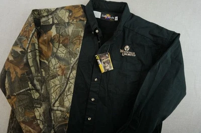 Vintage Camouflage Realtree Size Xl Black Button Up Janet Blase - Image 1 of 4