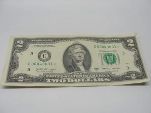 20017A STAR TWO DOLLAR BILL WITH LOW SERIAL # FOR YOUR COLLECTION Z2687 - Picture 1 of 3
