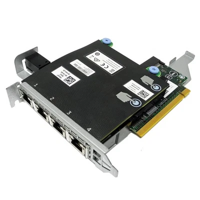 DELL 4-Port GbE Daughter Card 0FM487 +Riser Card 08PX9W for PowerEdge R920 R930 - Bild 1 von 4