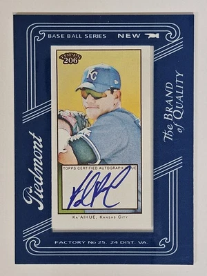 2009 Topps 206 #FMA-29 Kila Ka'aihue Auto Kansas City Royals Blue Mini Framed - Image 1 of 2