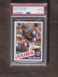 Mini Rick Sutcliffe 1985 Topps # 72 Cubs PSA 8 casi nuevo/como nuevo raro - Imagen 1 de 1