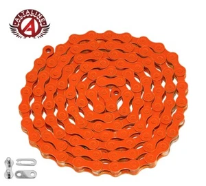 KMC ALTALINE Single Speed BIKE ORANGE Chain 1/2x1/8x112 LINKS Cruiser FIXIE BMX. - Picture 1 of 2