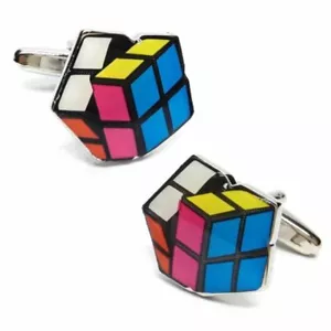 Big Bang Theory Rubik Cube Puzzle Games Geek Nerd Cufflinks Free Shipping NEW - Picture 1 of 4