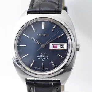 Vintage 1970 SEIKO LORD MATIC 5606-7140 Navy Blue Barrel / OH, Serviced - Picture 1 of 16