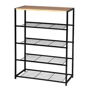 Schuhbank Schuhregal 4 Ablage Standregal Holz+MDFBadregal mit Sitzfläche - Bild 1 von 7