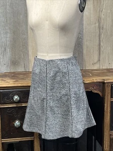 LOFT Soft Felted Pleated Skirt Women's Large (Petite) Heathered Gray NWT - Picture 1 of 16